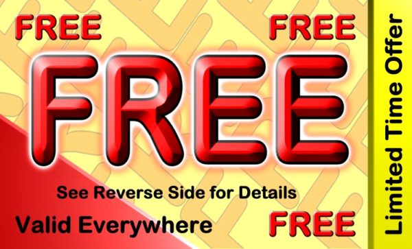 "FREE" (salvation coupon)