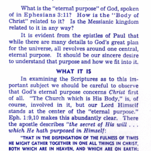 God's Eternal Purpose