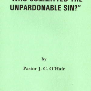 Who Committed the Unpardonable Sin