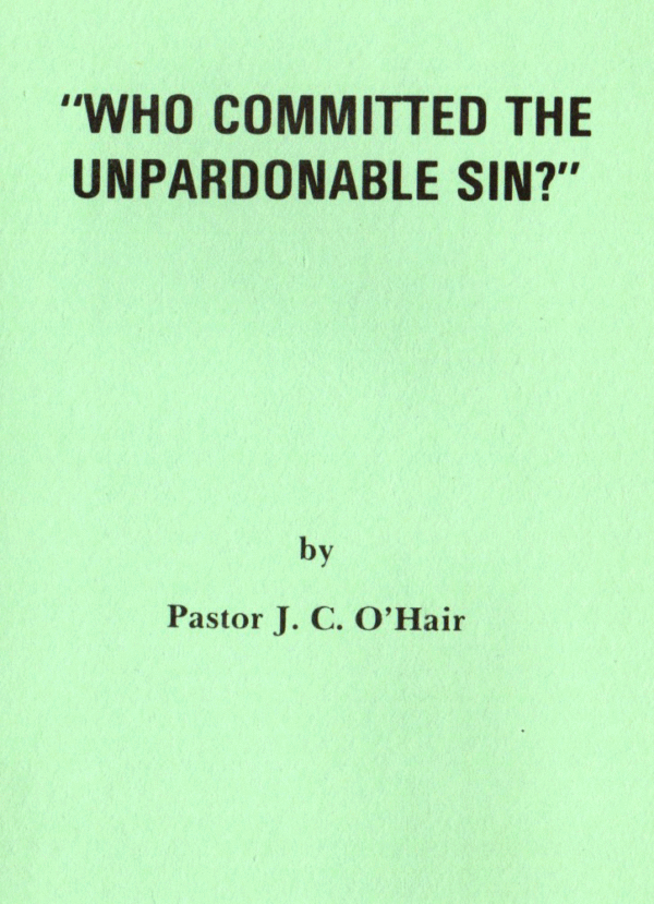 Who Committed the Unpardonable Sin